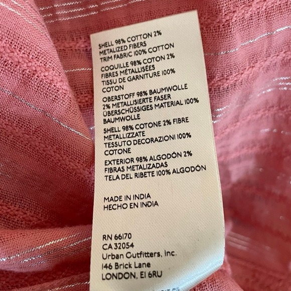 NWT Anthropologie Pilcro Pink Metallic Stripe Button Down Blouse Top Size S $130 - Picture 7 of 7